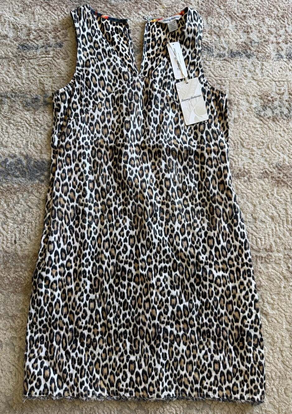 Tommy Bahama Aubrey Lovely Leo Leopard Print Linen Shift Dress
